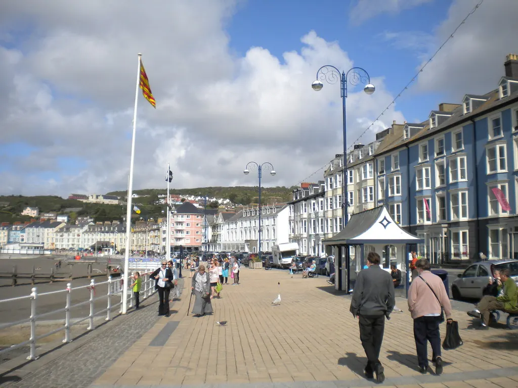 Colourful seafront buildings along the North Promenade in Aberystwyth