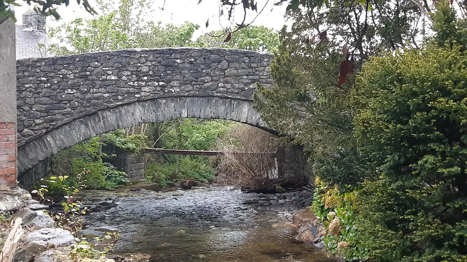 The old stone bridge over the River Gwril in Llwyngwril