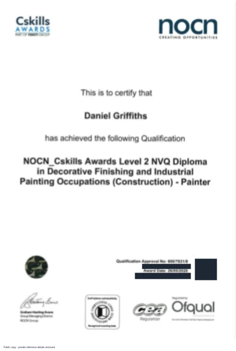 Qualification certificate